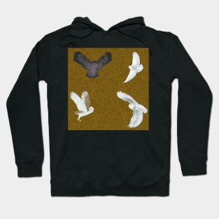 Soaring Owls Brown Hoodie